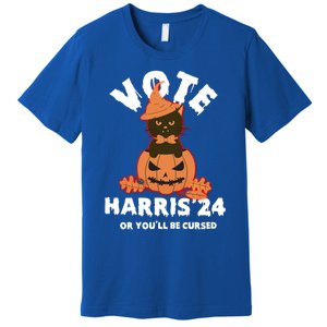 Funny Kamala Harris Halloween 2024 Harris Cat Halloween Cool Gift Premium T-Shirt