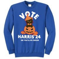 Funny Kamala Harris Halloween 2024 Harris Cat Halloween Cool Gift Tall Sweatshirt