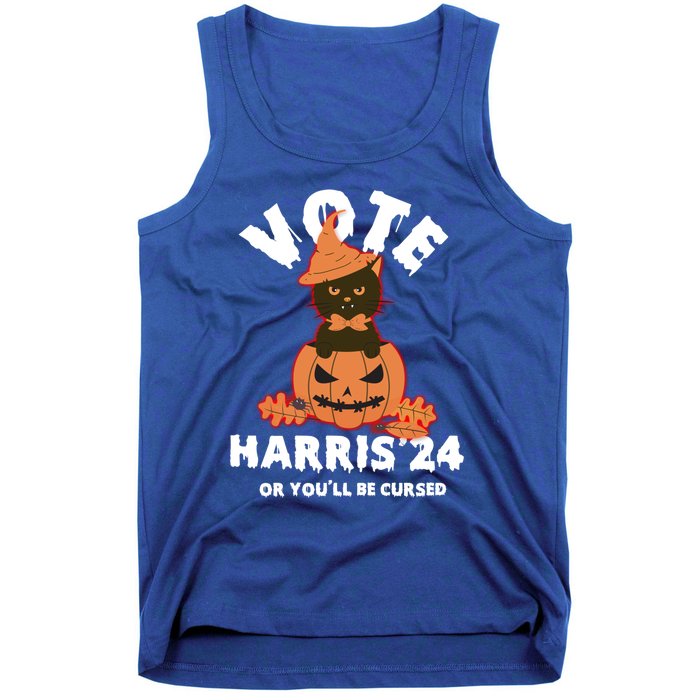 Funny Kamala Harris Halloween 2024 Harris Cat Halloween Cool Gift Tank Top