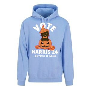 Funny Kamala Harris Halloween 2024 Harris Cat Halloween Cool Gift Unisex Surf Hoodie