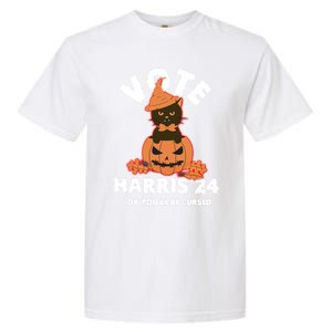 Funny Kamala Harris Halloween 2024 Harris Cat Halloween Cool Gift Garment-Dyed Heavyweight T-Shirt