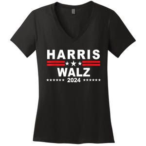 Funny Kamala Harris Tim Waltz Walz 2024 Gift Women's V-Neck T-Shirt