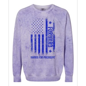 Forward Kamala Harris 2024 Usa Flag Political Colorblast Crewneck Sweatshirt