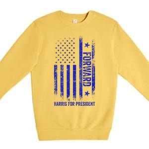 Forward Kamala Harris 2024 Usa Flag Political Premium Crewneck Sweatshirt