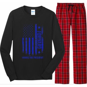 Forward Kamala Harris 2024 Usa Flag Political Long Sleeve Pajama Set