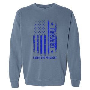 Forward Kamala Harris 2024 Usa Flag Political Garment-Dyed Sweatshirt