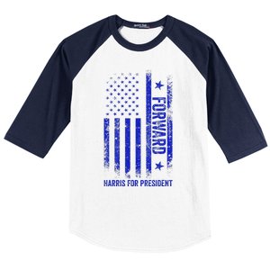 Forward Kamala Harris 2024 Usa Flag Political Baseball Sleeve Shirt