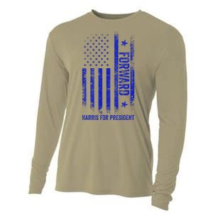 Forward Kamala Harris 2024 Usa Flag Political Cooling Performance Long Sleeve Crew