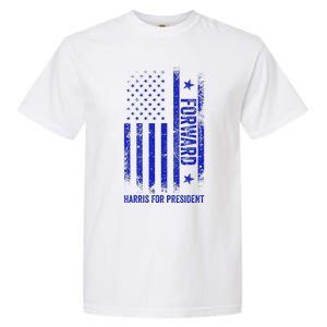 Forward Kamala Harris 2024 Usa Flag Political Garment-Dyed Heavyweight T-Shirt