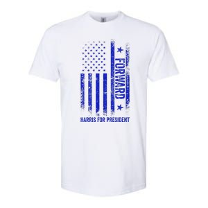 Forward Kamala Harris 2024 Usa Flag Political Softstyle CVC T-Shirt