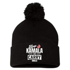 Funny Kamala Harris President Pom Pom 12in Knit Beanie