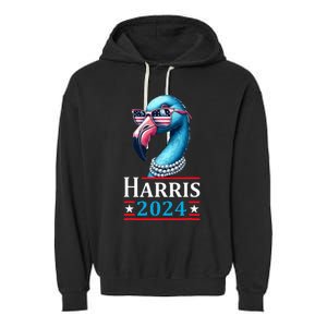 Flamingo Kamala Harris Chucks And Pearls Kamala Harris 2024 Garment-Dyed Fleece Hoodie