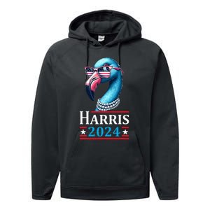 Flamingo Kamala Harris Chucks And Pearls Kamala Harris 2024 Performance Fleece Hoodie