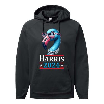 Flamingo Kamala Harris Chucks And Pearls Kamala Harris 2024 Performance Fleece Hoodie