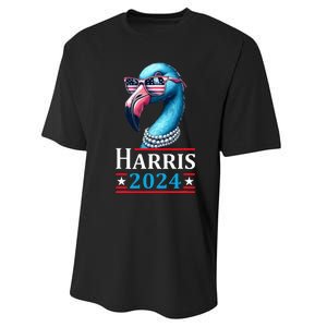 Flamingo Kamala Harris Chucks And Pearls Kamala Harris 2024 Performance Sprint T-Shirt