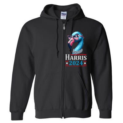 Flamingo Kamala Harris Chucks And Pearls Kamala Harris 2024 Full Zip Hoodie