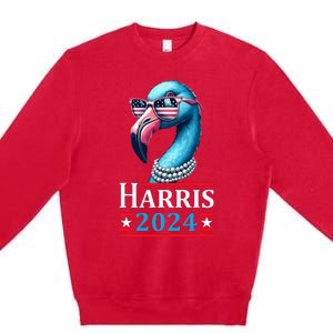 Flamingo Kamala Harris Chucks And Pearls Kamala Harris 2024 Premium Crewneck Sweatshirt