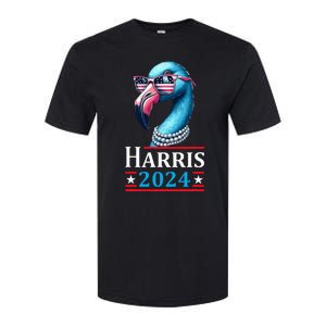 Flamingo Kamala Harris Chucks And Pearls Kamala Harris 2024 Softstyle CVC T-Shirt