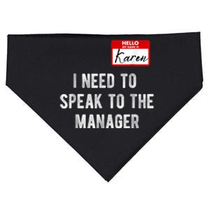 Funny Karen Halloween Costume Speak To The Manager Saying USA-Made Doggie Bandana