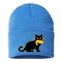 Funny Kamala Harris Cat Vs Donald Trump Hair 2024 Election Sustainable Knit Beanie