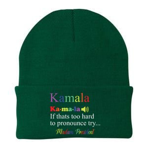 Funny Kamala Harris 2024 Madam President Harris Knit Cap Winter Beanie