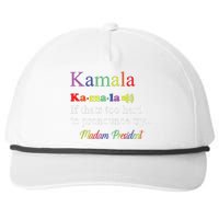 Funny Kamala Harris 2024 Madam President Harris Snapback Five-Panel Rope Hat