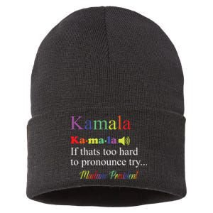 Funny Kamala Harris 2024 Madam President Harris Sustainable Knit Beanie