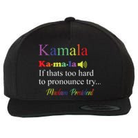 Funny Kamala Harris 2024 Madam President Harris Wool Snapback Cap