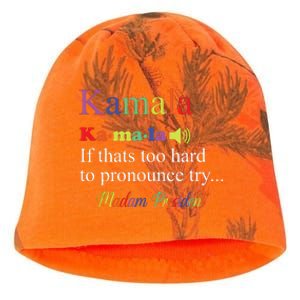 Funny Kamala Harris 2024 Madam President Harris Kati - Camo Knit Beanie