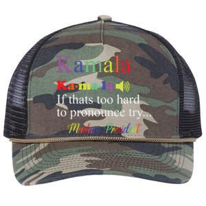 Funny Kamala Harris 2024 Madam President Harris Retro Rope Trucker Hat Cap