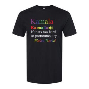 Funny Kamala Harris 2024 Madam President Harris Softstyle CVC T-Shirt