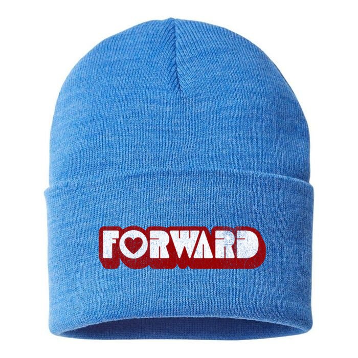 Forward Kamala Harris Tim Walz Waltz 2024 Gift Sustainable Knit Beanie