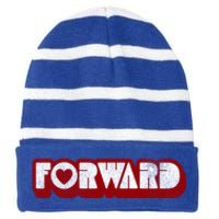 Forward Kamala Harris Tim Walz Waltz 2024 Gift Striped Beanie with Solid Band