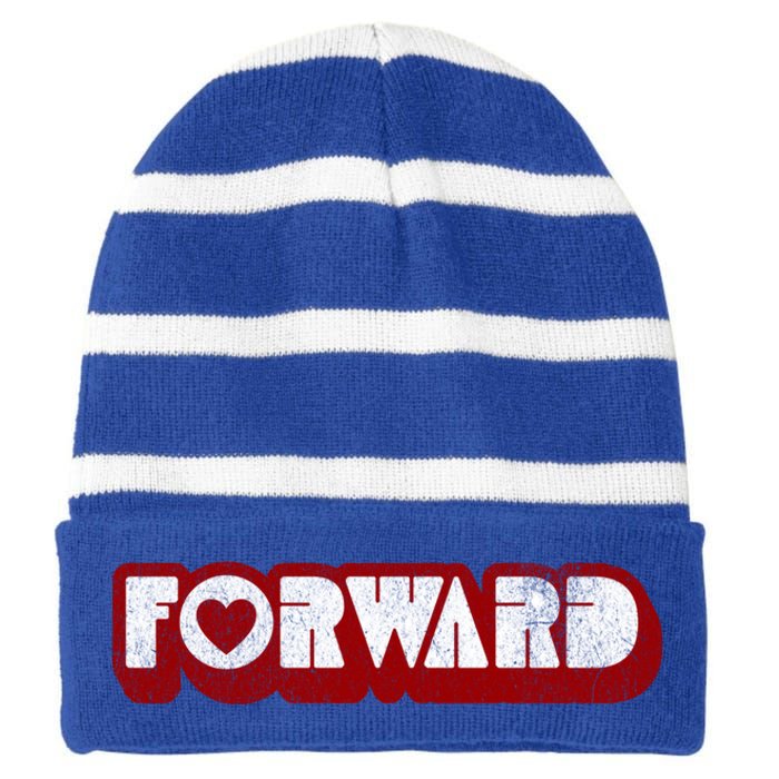 Forward Kamala Harris Tim Walz Waltz 2024 Gift Striped Beanie with Solid Band