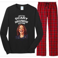 Funny Kamala Harris Scary Halloween Gag President Costume Long Sleeve Pajama Set