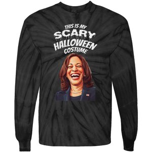 Funny Kamala Harris Scary Halloween Gag President Costume Tie-Dye Long Sleeve Shirt