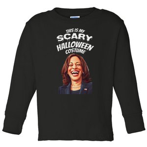 Funny Kamala Harris Scary Halloween Gag President Costume Toddler Long Sleeve Shirt