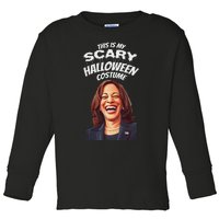 Funny Kamala Harris Scary Halloween Gag President Costume Toddler Long Sleeve Shirt