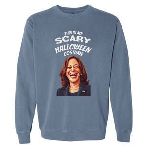 Funny Kamala Harris Scary Halloween Gag President Costume Garment-Dyed Sweatshirt