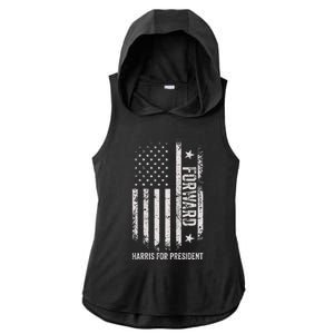 Forward Kamala Harris Usa Flag Ladies PosiCharge Tri-Blend Wicking Draft Hoodie Tank