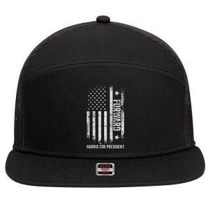 Forward Kamala Harris Usa Flag 7 Panel Mesh Trucker Snapback Hat