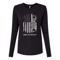 Forward Kamala Harris Usa Flag Womens Cotton Relaxed Long Sleeve T-Shirt