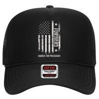 Forward Kamala Harris Usa Flag High Crown Mesh Back Trucker Hat