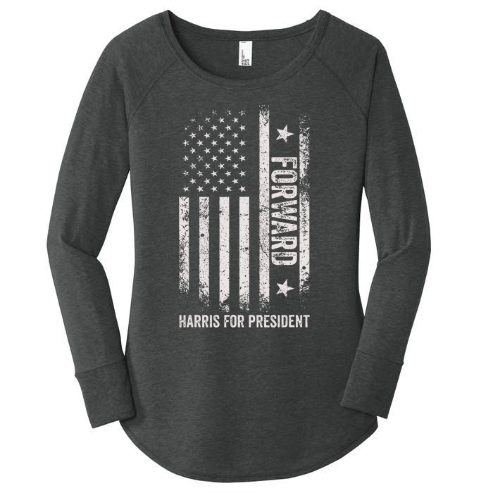 Forward Kamala Harris Usa Flag Women's Perfect Tri Tunic Long Sleeve Shirt