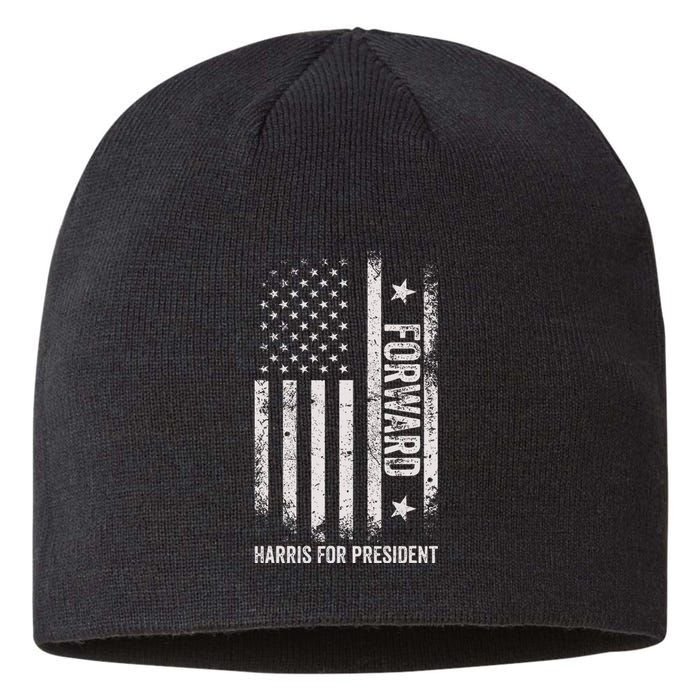 Forward Kamala Harris Usa Flag Sustainable Beanie