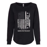 Forward Kamala Harris Usa Flag Womens California Wash Sweatshirt