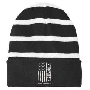 Forward Kamala Harris Usa Flag Striped Beanie with Solid Band