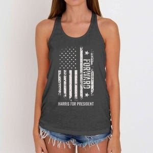 Forward Kamala Harris Usa Flag Women's Knotted Racerback Tank