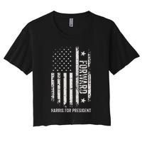 Forward Kamala Harris Usa Flag Women's Crop Top Tee