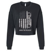 Forward Kamala Harris Usa Flag Cropped Pullover Crew